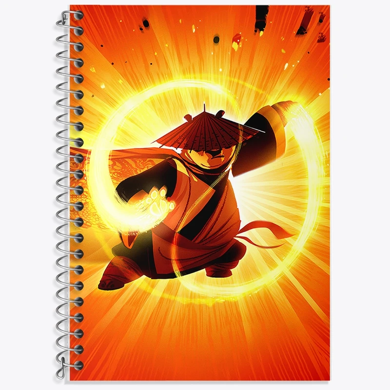 دفتر زبان 50 برگ خندالو مدل دو خط طرح پاندای کونگ فو کار کد F2158