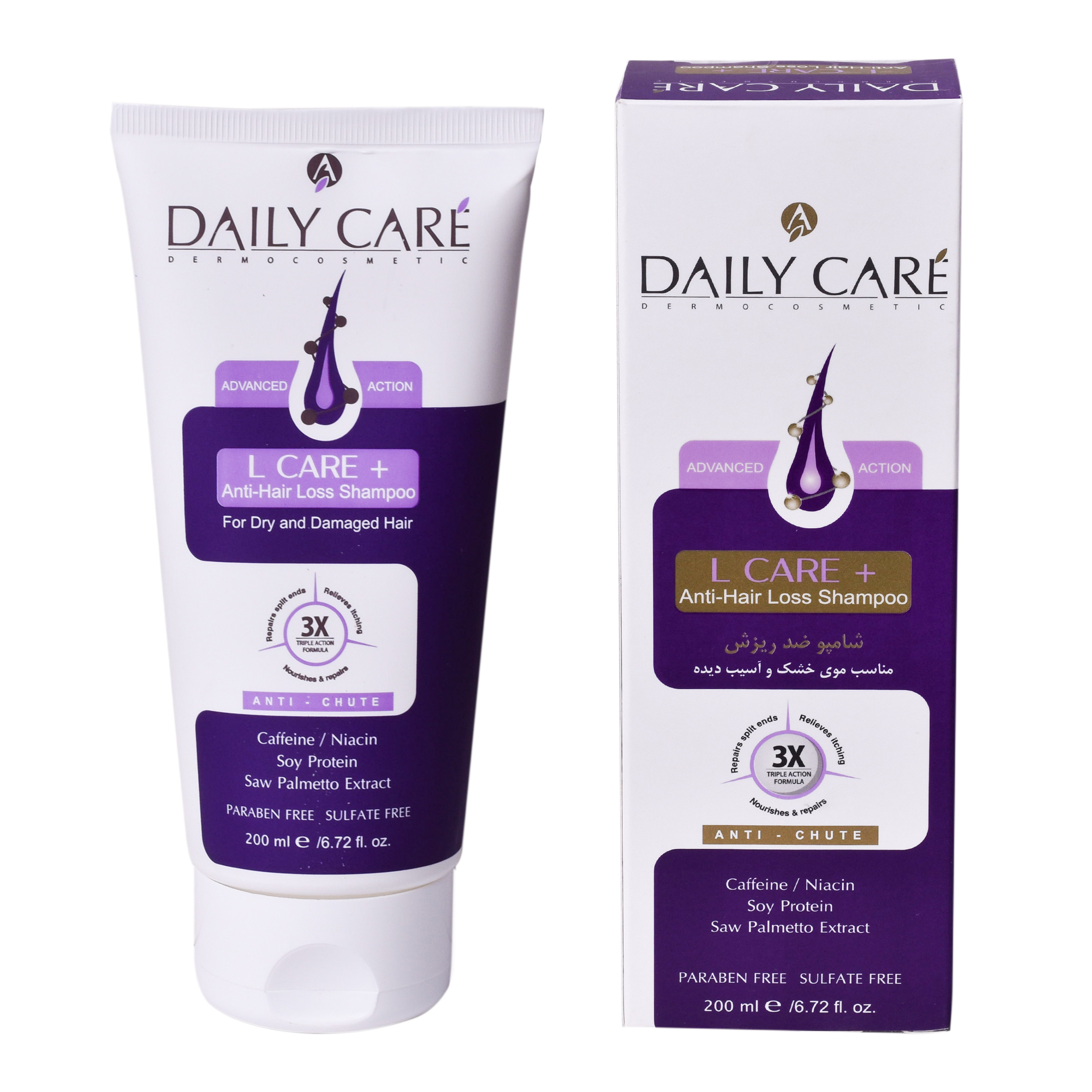 شامپو ضد ریزش مو دیلی کر مدل l care plus حجم 200 میلی لیتر