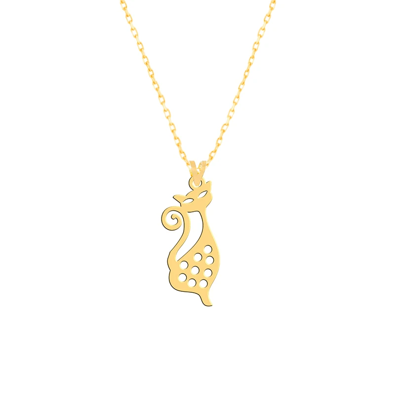 گردنبند طلا 18 عیار زنانه فرشته مدل گربه   WNLZ-000471
