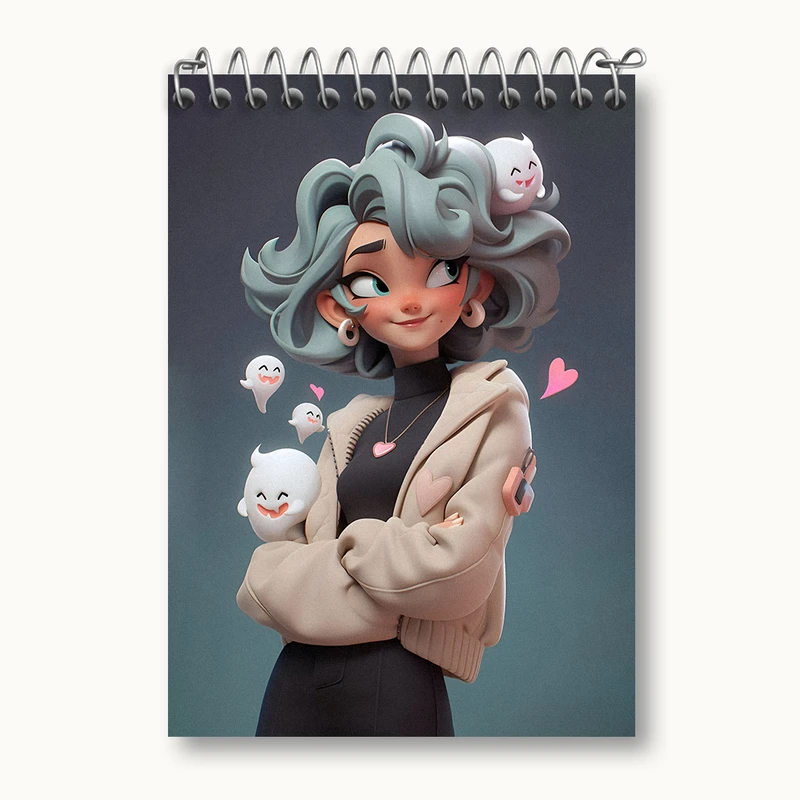 دفتر یادداشت 50 برگ خندالو طرح دخترانه کد N4423