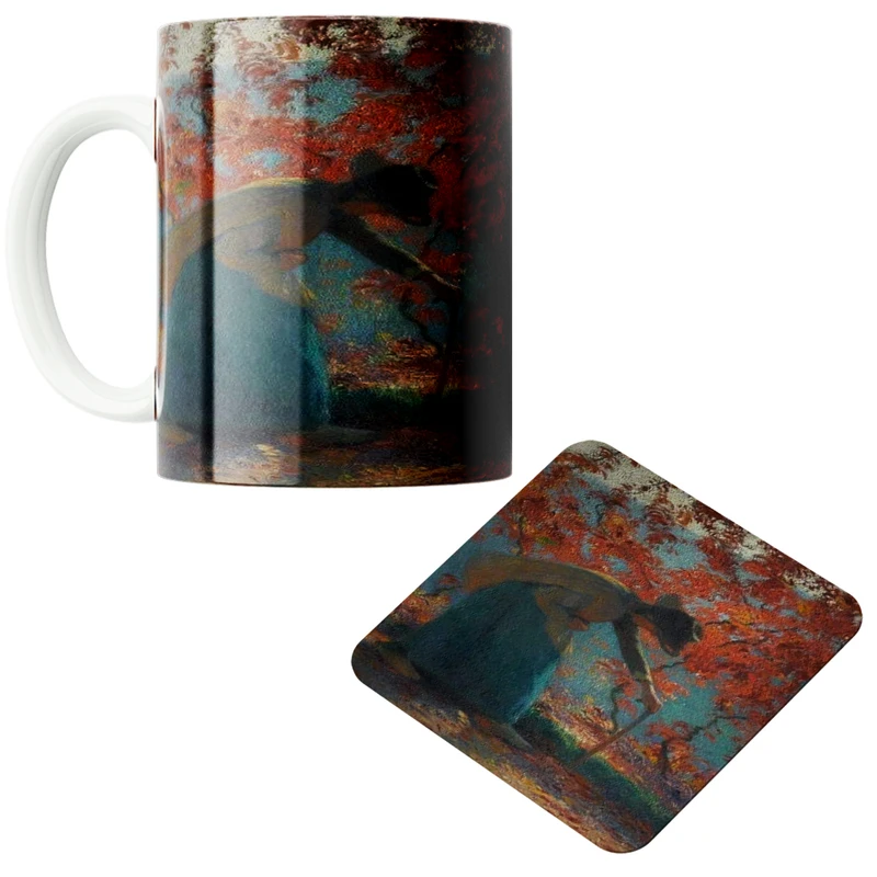 ماگ مدل دختر کد 140 به همراه زیرلیوانی