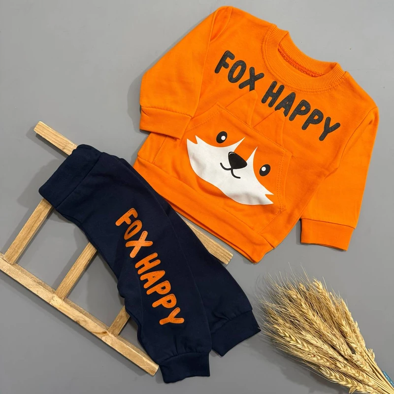 عکس شماره 4 : ست سویشرت و شلوار راحتی نوزادی مدل fox happy