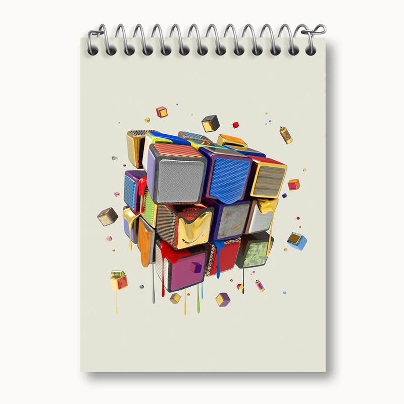 دفتر یادداشت 50 برگ خندالو مدل مکعب روبیک کد 27809