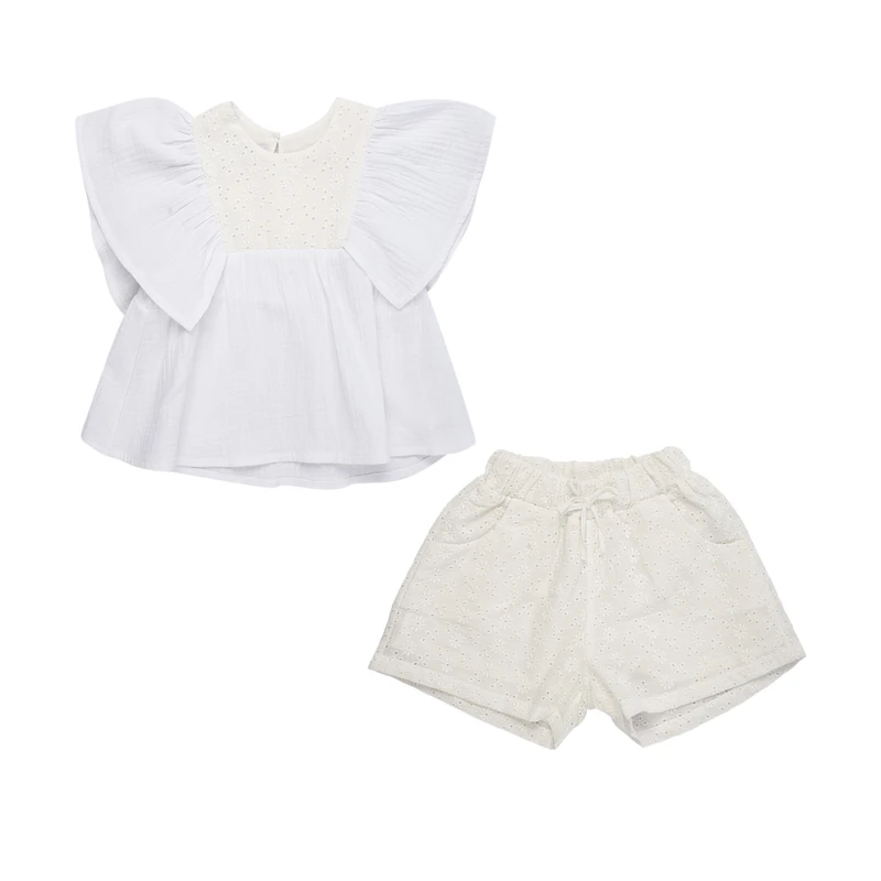 ست تاپ و شلوارک دخترانه فیورلا مدل آنجلا 35010