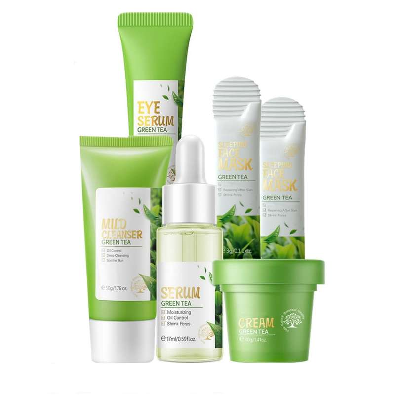 مجموعه مراقبت از پوست فنی مدل چای سبز بسته 6 عددی مجموعه مراقبت از پوست فنی مدل چای سبز بسته 6 عددی