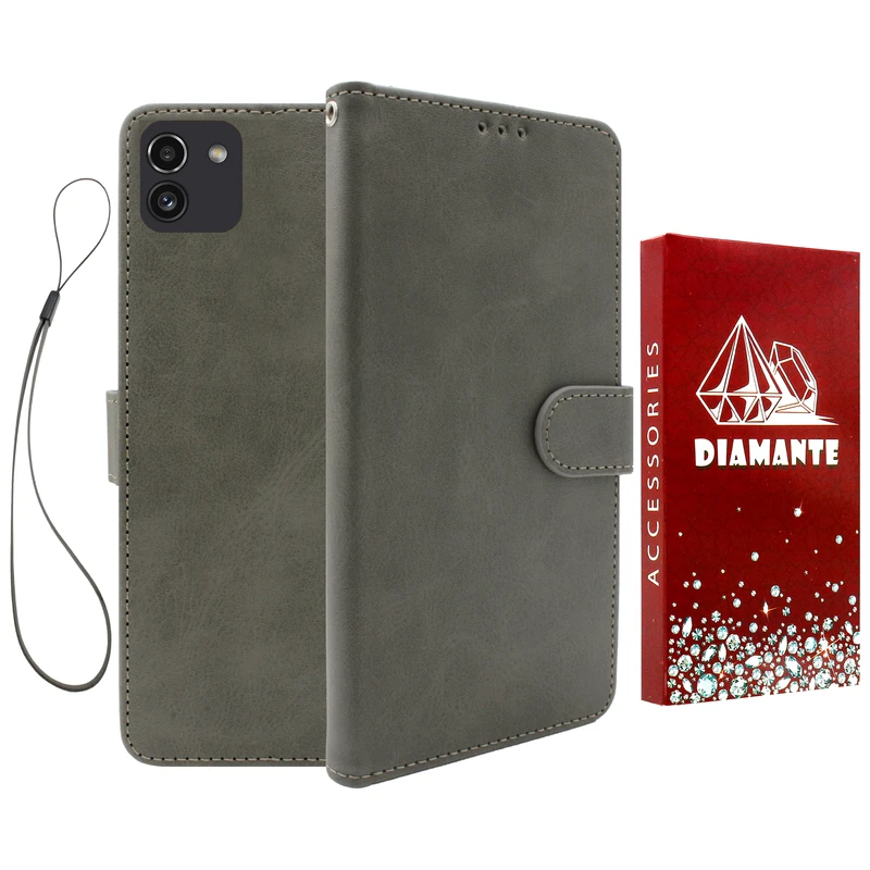 کیف کلاسوری دیامانته مدل Chanta Rd مناسب برای گوشی موبایل سامسونگ Galaxy A03 به همراه بندآویز