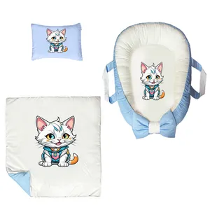 سرویس خواب سه تکه نوزاد ناریکو مدل گارد محافظ دار طرح کربه کد 0353