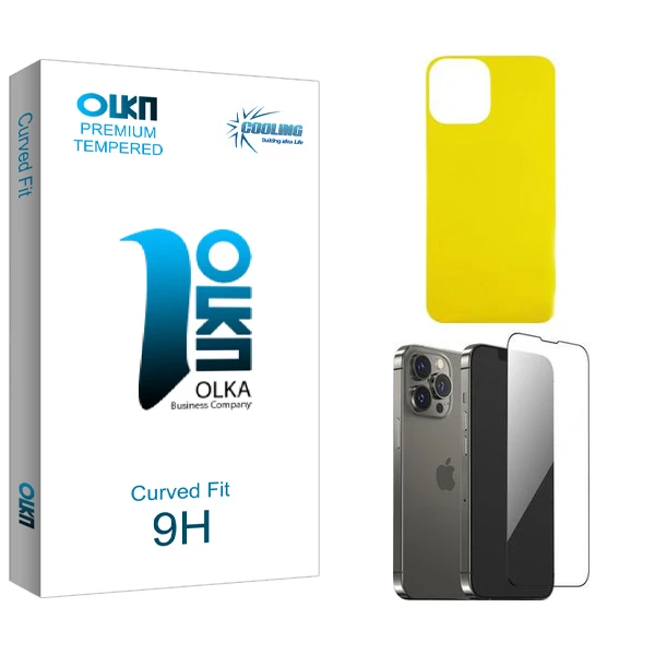 محافظ صفحه نمایش کولینگ مدل Olka مناسب برای گوشی موبایل اپل iPhone 13 Pro Max  به همراه محافظ پشت گوشی