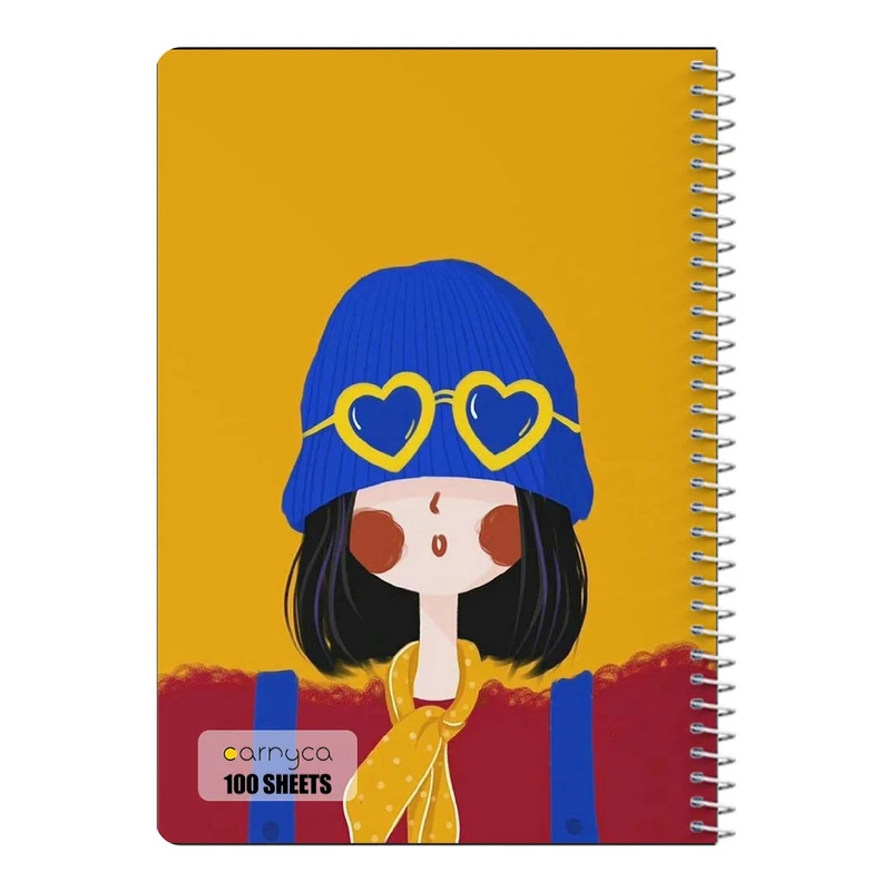 دفتر شطرنجی 100 برگ سیمی کارنیکا طرح دختر مینیمال Minimalist Girl کد 68590