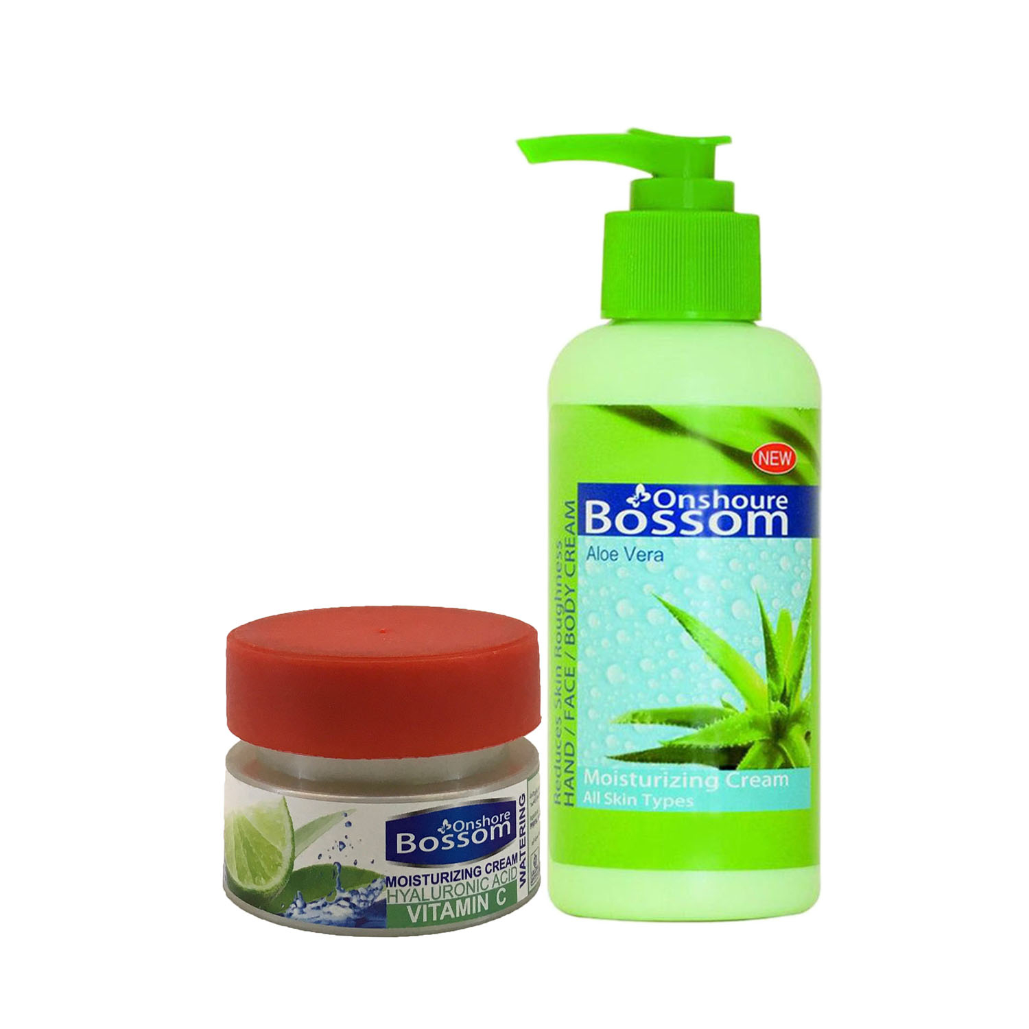 کرم آبرسان انشور بوسوم مدل آلوئه ورا حجم 250 میلی لیتر به همراه کرم مرطوب کننده مدل میوه های سبز حجم 120 میلی لیتر