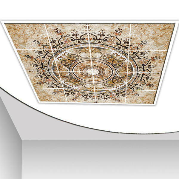 تایل سقفی طرح اسلیمی کد ST 6164-16 سایز 60x60 سانتی متر مجموعه 16عددی