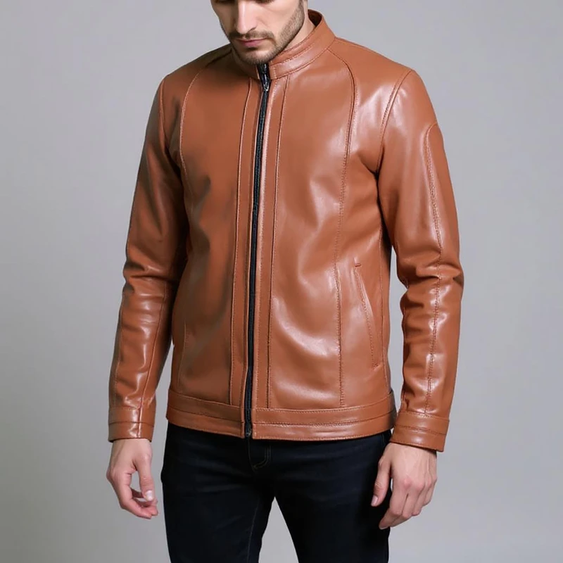 عکس شماره 30 : کت چرم مردانه چرمیران مدل شانون