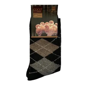 جوراب ساق بلند مردانه کوکو اند هانا مدل پشمی حوله ای رنگ مشکی