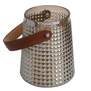 گلدان دکوری مدل هیراد دسته چرمی 