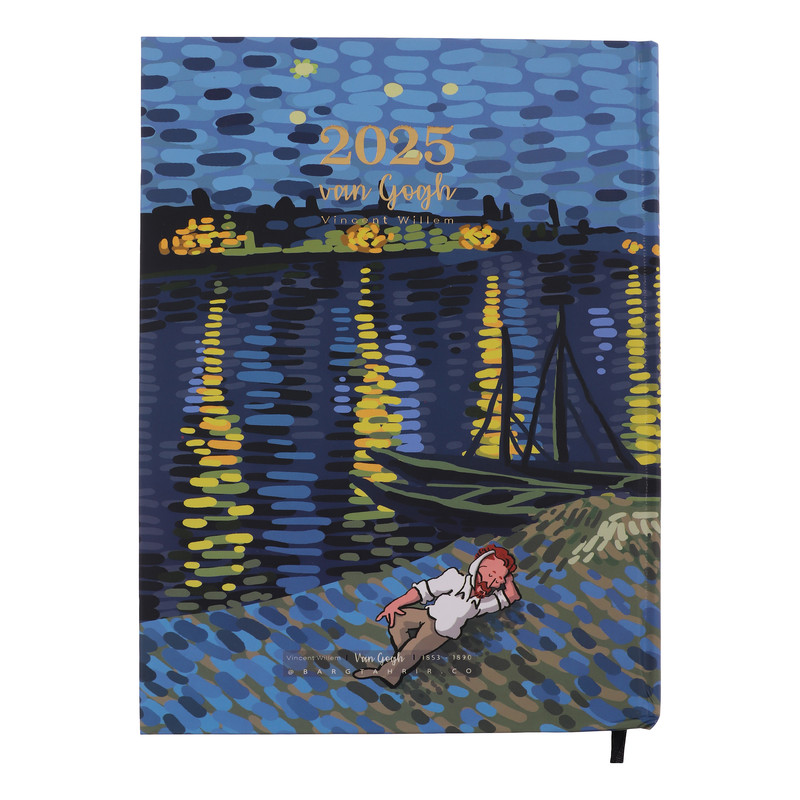 سالنامه سال 2025 برگ تحریر مدل ون گوگ