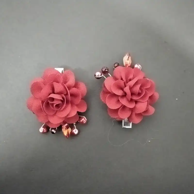 گیره مو دخترانه مدل گیره مو گل رز مجموعه 2 عددی