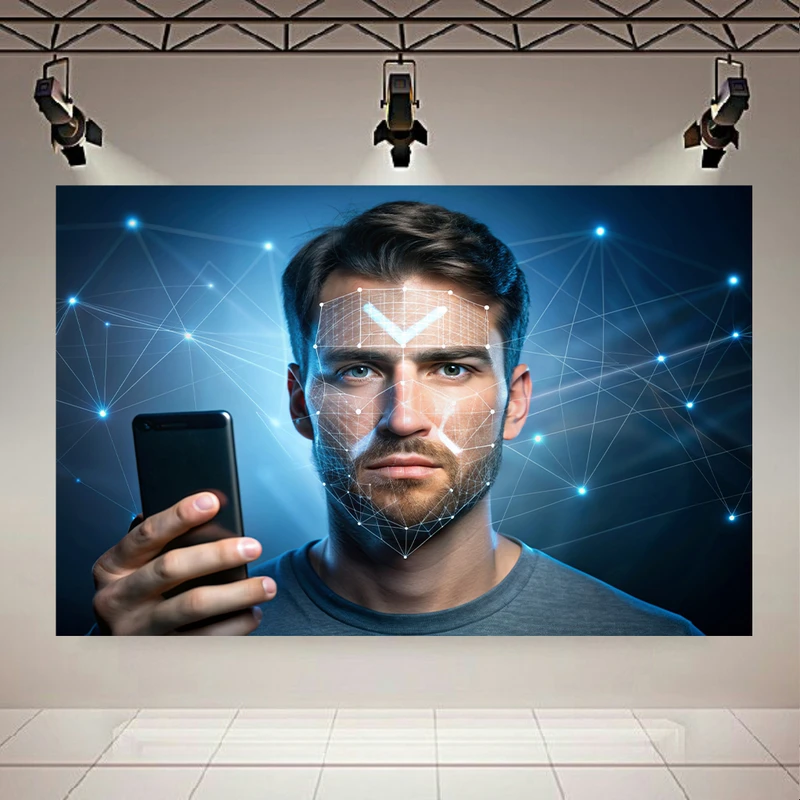 پوستر طرح مخمل انتزاعی مدل تکنولوژی کد PD2048