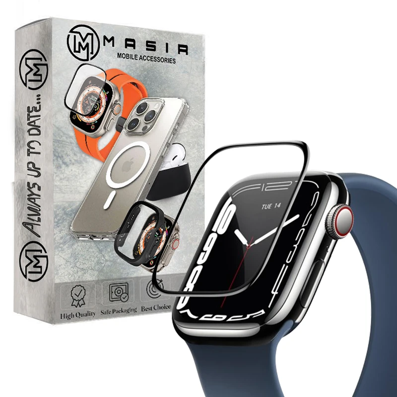 محافظ صفحه نمایش نانو مسیر مدل PMMA مناسب برای اپل واچ سری 7 سایز 45 میلی متری