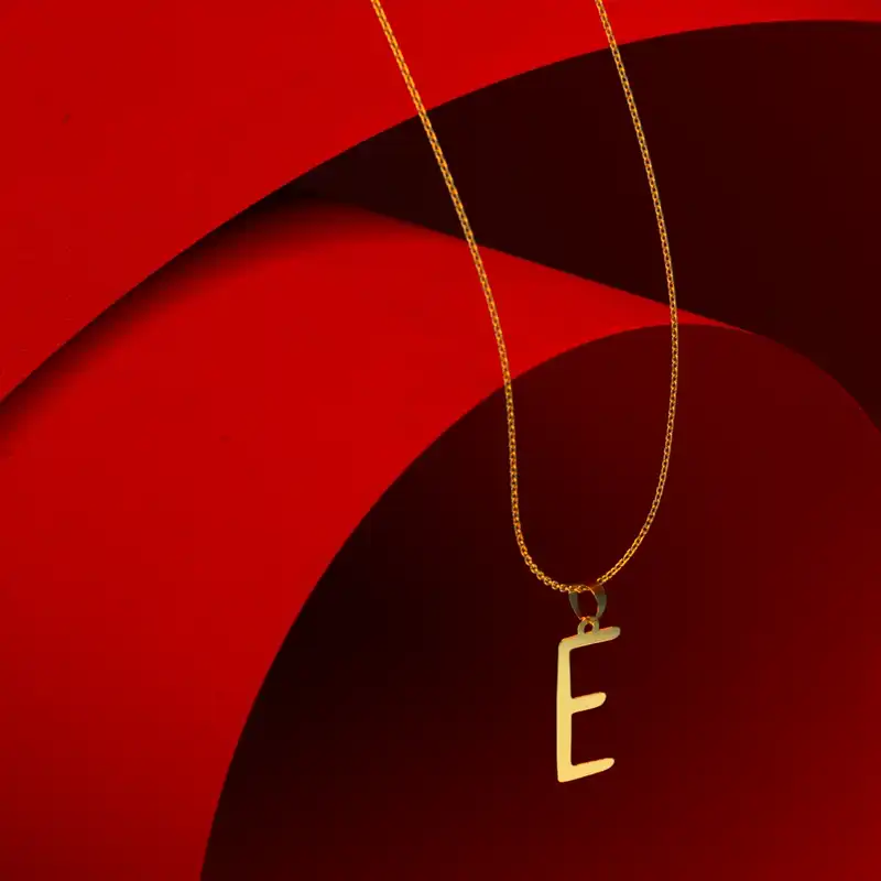 گردنبند طلا 18 عیار زنانه مدوپد مدل حرف E کد H3-1-1577