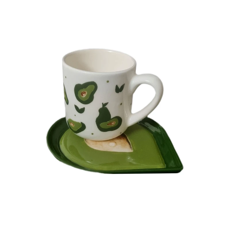 ماگ و زیرماگی سرامیکی مدل سبزینه