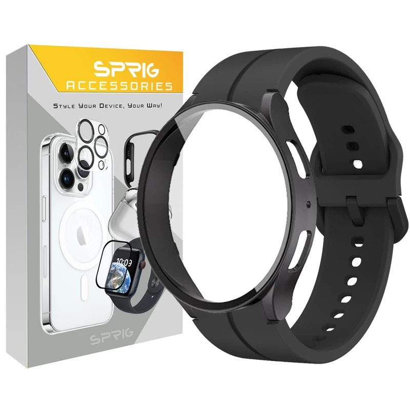 بند اسپریگ مدل Silic ORG Guard مناسب برای ساعت هوشمند سامسونگ Galaxy Watch 6 40mm به همراه کاور