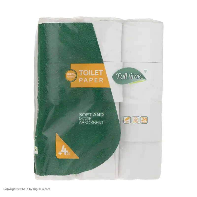 دستمال توالت فول تایم مدل رولی بسته 24 عددی