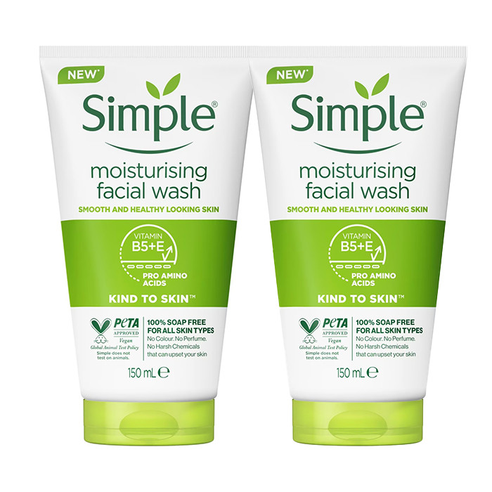 ژل شستشو صورت سیمپل مدل moisturising حجم 150 میلی لیتر