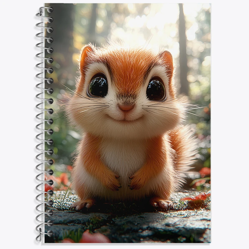 دفتر زبان 50 برگ خندالو مدل سه خط طرح سنجاب کیوت کد F5341