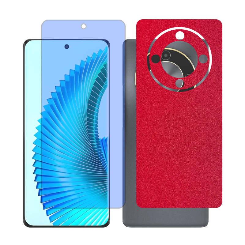 محافظ صفحه نمایش بلو کات گلس مدل together مناسب برای گوشی موبایل آنر X9b به همراه برچسب پوششی پشت گوشی