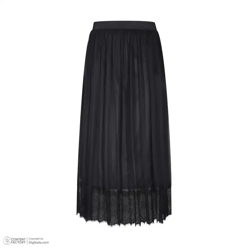 دامن کلوش زنانه مدل آستر گیپوردار رنگ مشکی