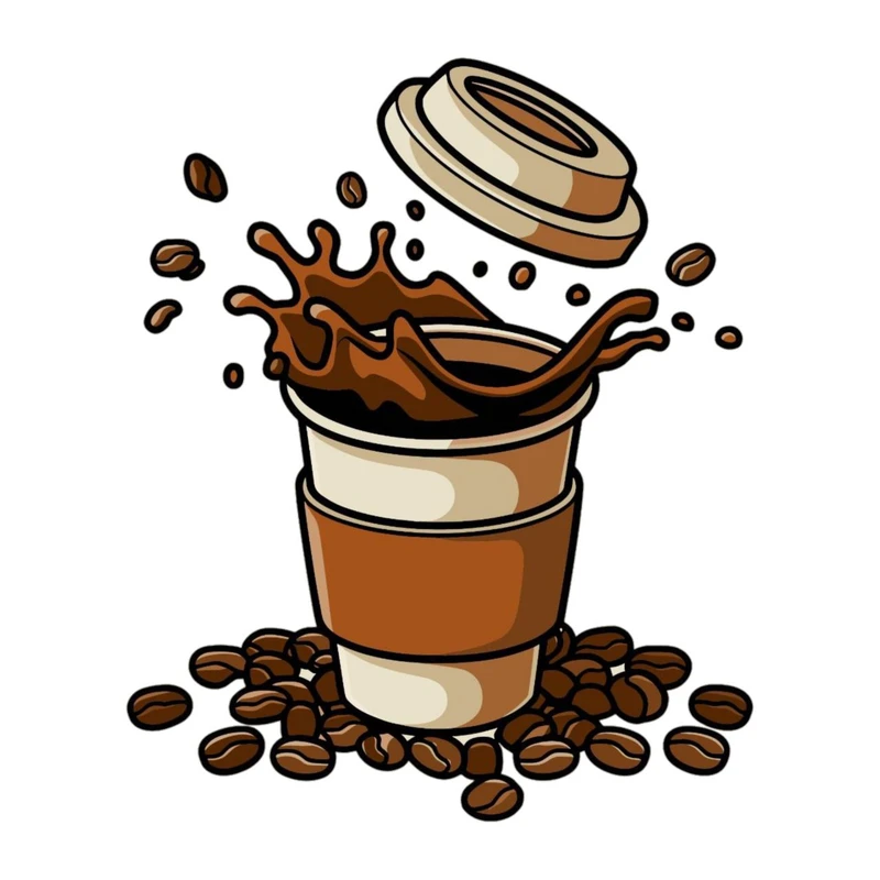 استیکر پارچه و لباس پاد آفرین مدل لیوان فنجان قهوه کد 3544