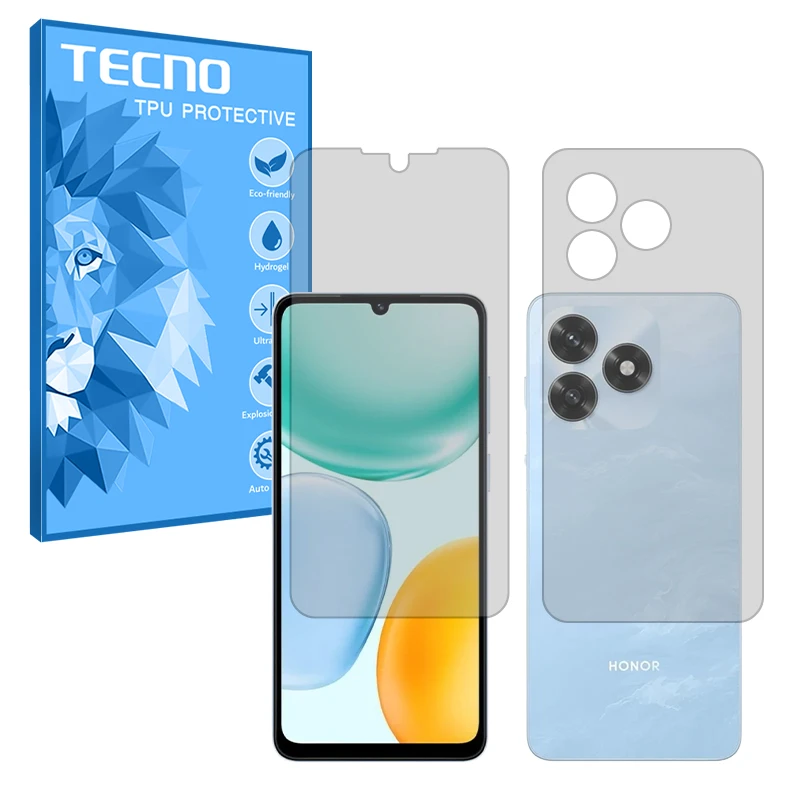 محافظ صفحه نمایش مات تکنو مدل Resistant مناسب برای گوشی موبایل آنر X5c Plus به همراه محافظ پشت گوشی موبایل 