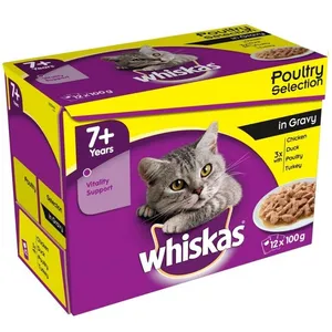 غذای گربه بالغ ویسکاس مدل Adult Chicken وزن 100 گرم مجموعه 12 عددی