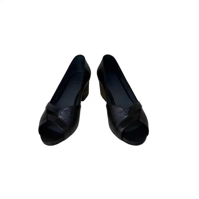 صندل زنانه مدل SZM 135 CHR چرم طبیعی رنگ مشکی