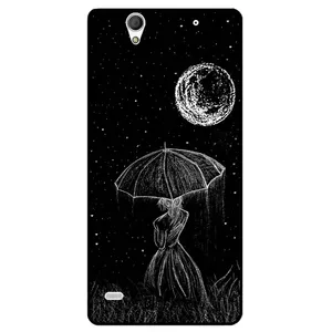 Megafone Girl and Moon 1369 Cover For Sony Xperia C4
