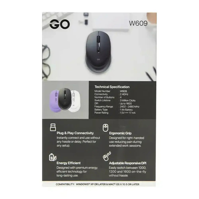 ماوس بی سیم فنتک مدل W609
