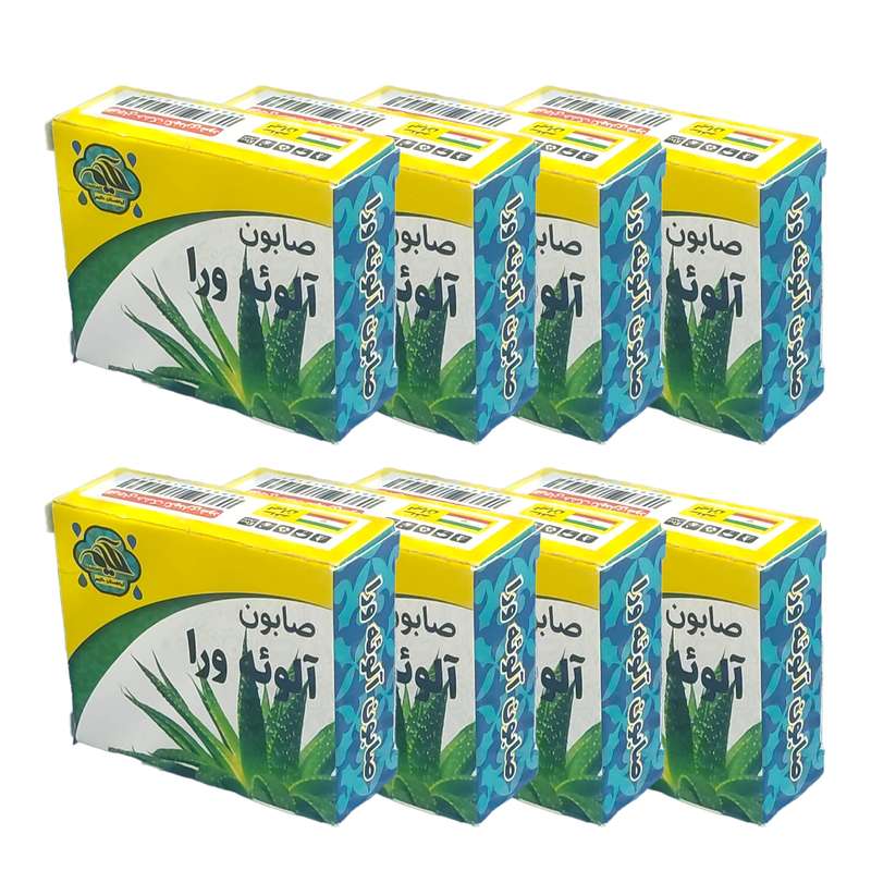 صابون شستشو گیاهستان حکیم مدل آلوئه ورا  وزن 70 گرم بسته هشت عددی