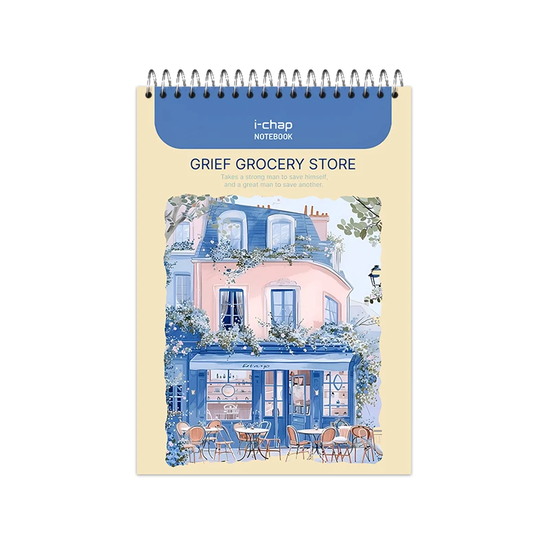 دفترچه 100 برگ آی چاپ مدل اسکچ طرح کافه بلو کد 129