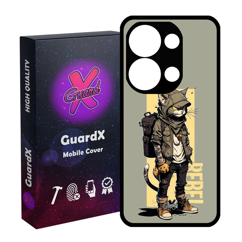 کاور گارد ایکس طرح گربه مدل Glass10612 مناسب برای گوشی موبایل شیائومی Redmi Note 13 Pro 4G / Poco M6 Pro 4G