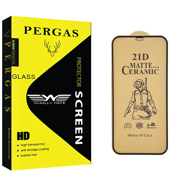 محافظ صفحه نمایش سرامیکی وایلی نایس مدل Pergas Glass مناسب برای گوشی موبایل اپل iPhone 12pro