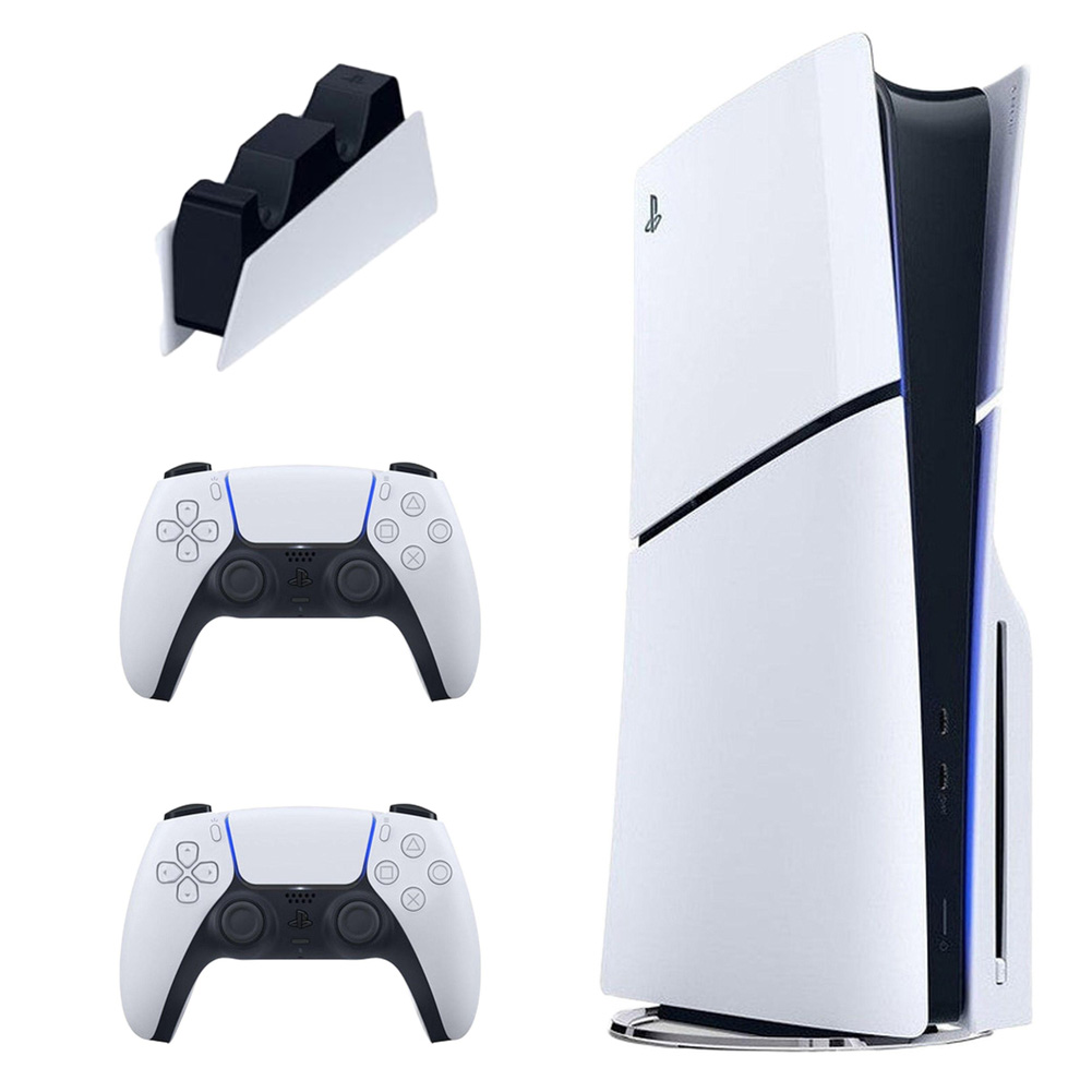 کنسول بازی سونی مدل PlayStation 5 Slim ظرفیت 1 ترابایت ریجن CFI-2116 اروپا به همراه دسته اضافی و پایه شارژر