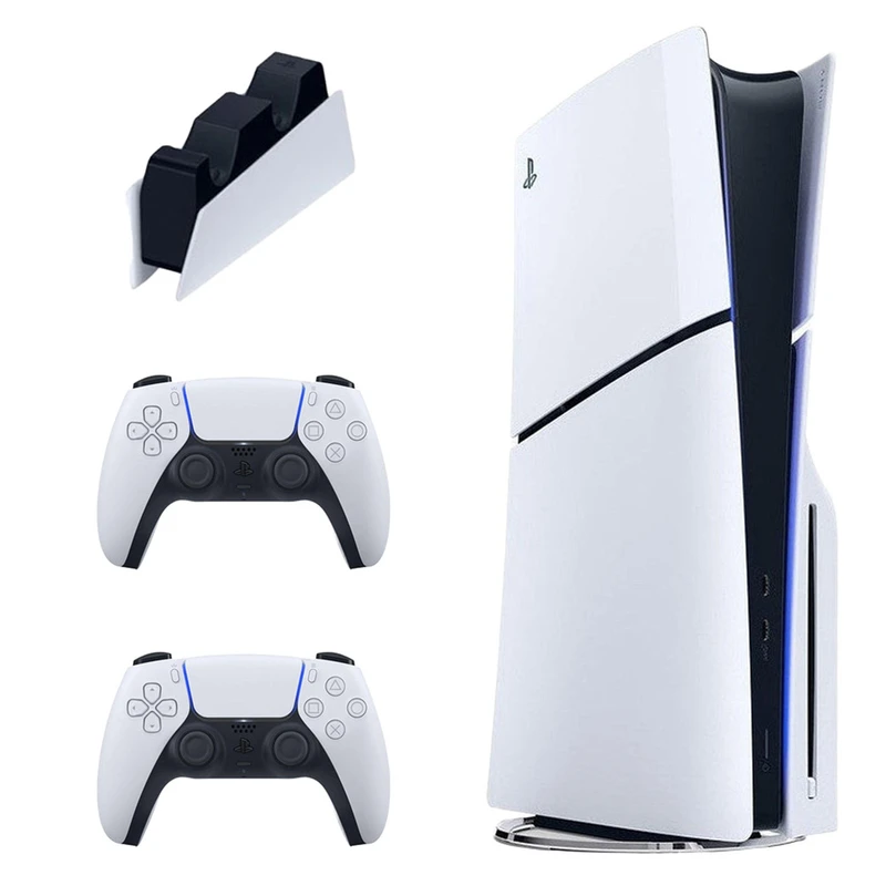 کنسول بازی سونی مدل PlayStation 5 Slim ظرفیت 1 ترابایت ریجن CFI-2116 اروپا به همراه دسته اضافی و پایه شارژر