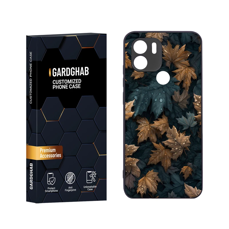 کاور گارد قاب مدل دور ژله ای برگ مناسب برای گوشی موبایل شیائومی Redmi A1 Plus / A2 Plus / Poco C50 / Poco C51