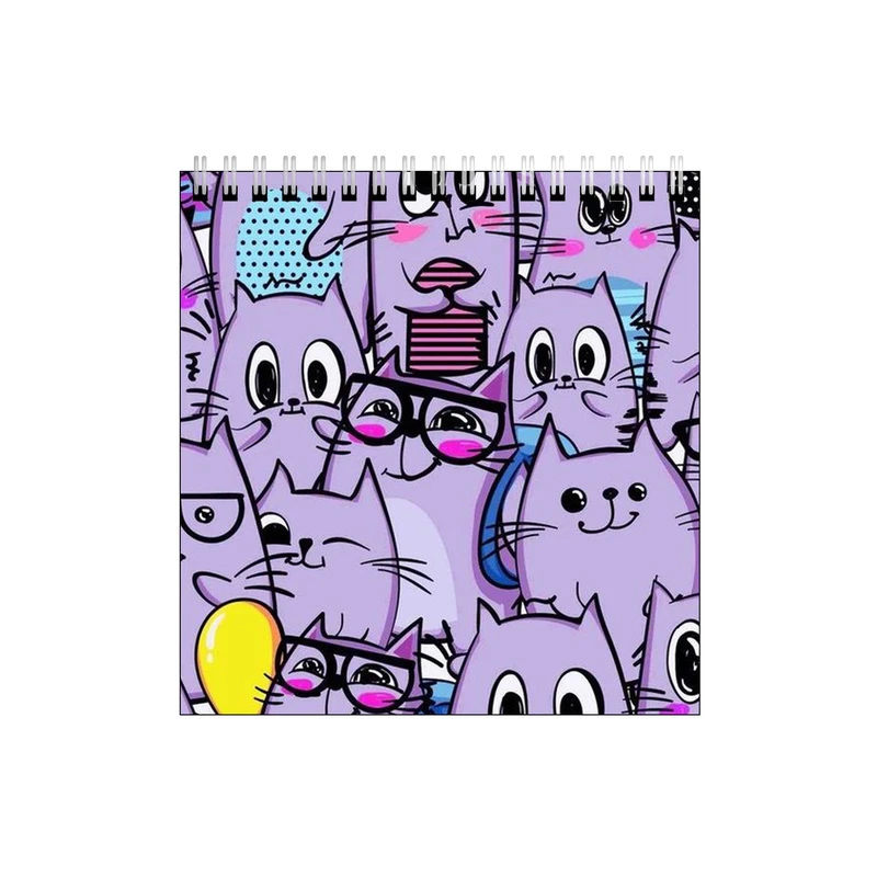 دفتر طراحی طرح پترن گربه های عینکی کد 3452591