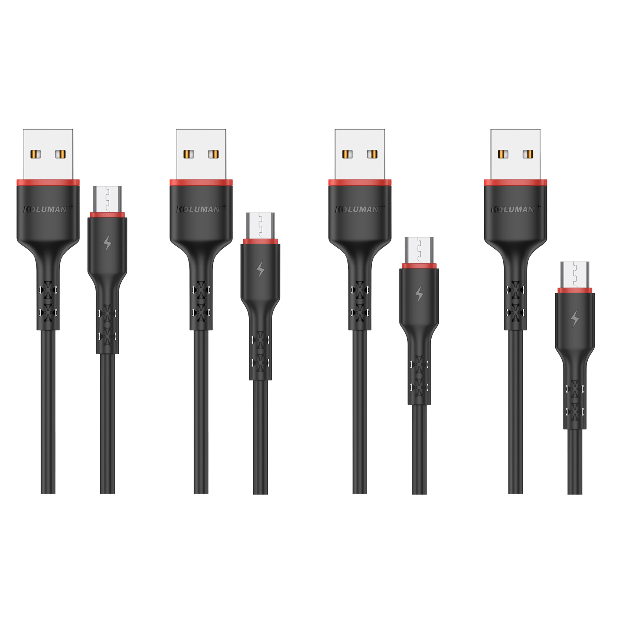 کابل تبدیل USB به MicroUSB کلومن پلاس مدل +K4 مجموعه 4 عددی