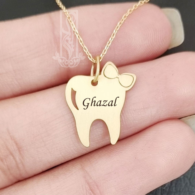 گردنبند طلا18 عیار بچگانه لیردا مدل اسم غزال کد 20201