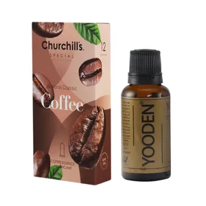 کاندوم چرچیلز مدل Coffee بسته 12 عددی به همراه روغن یودن کد 01 حجم 30 میلی لیتر