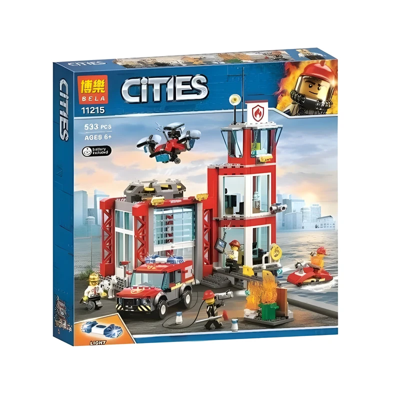 ساختنی 533 قطعه بلا مدل ایستگاه آتش نشانی طرح سیتی کد 11215