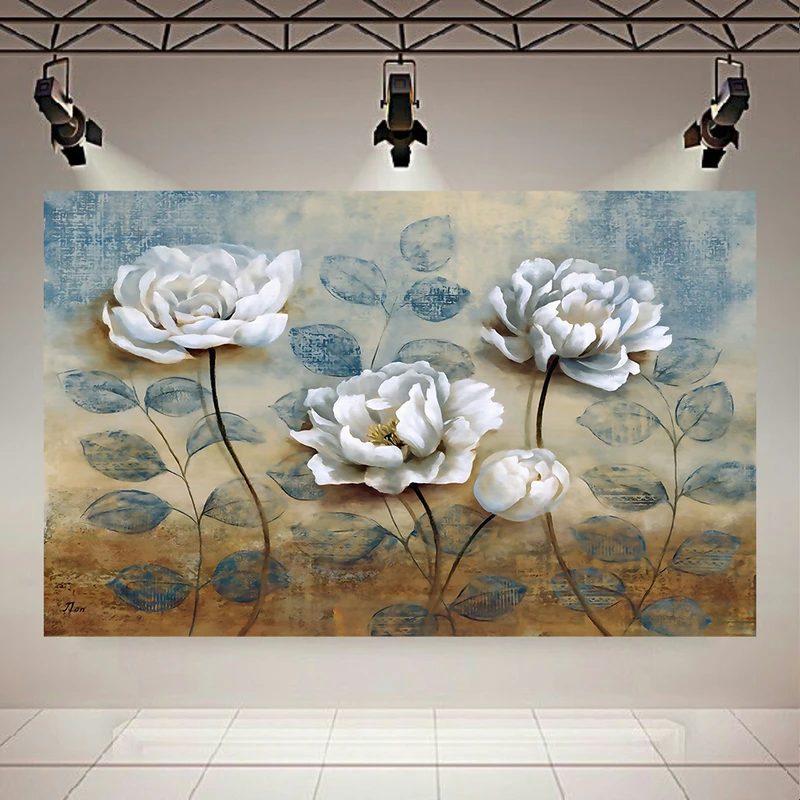  پوستر طرح مخمل  مدرن مدل گل سفید کد AR302532