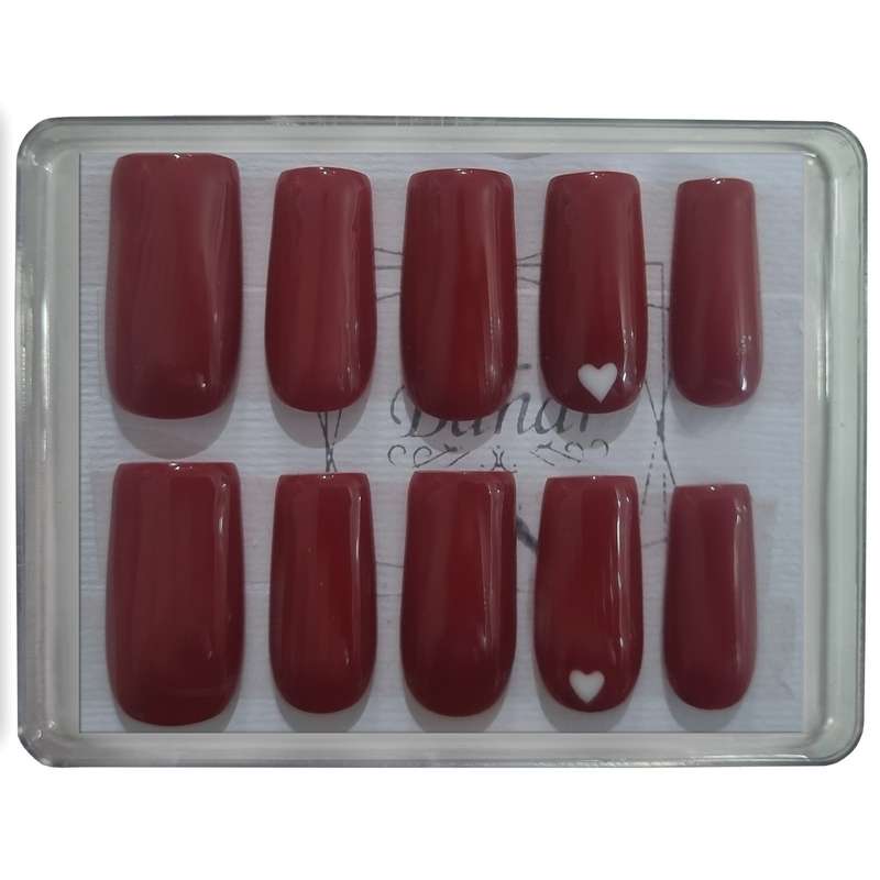 ناخن مصنوعی مدل تک قلب کد 54 بسته 10 عددی